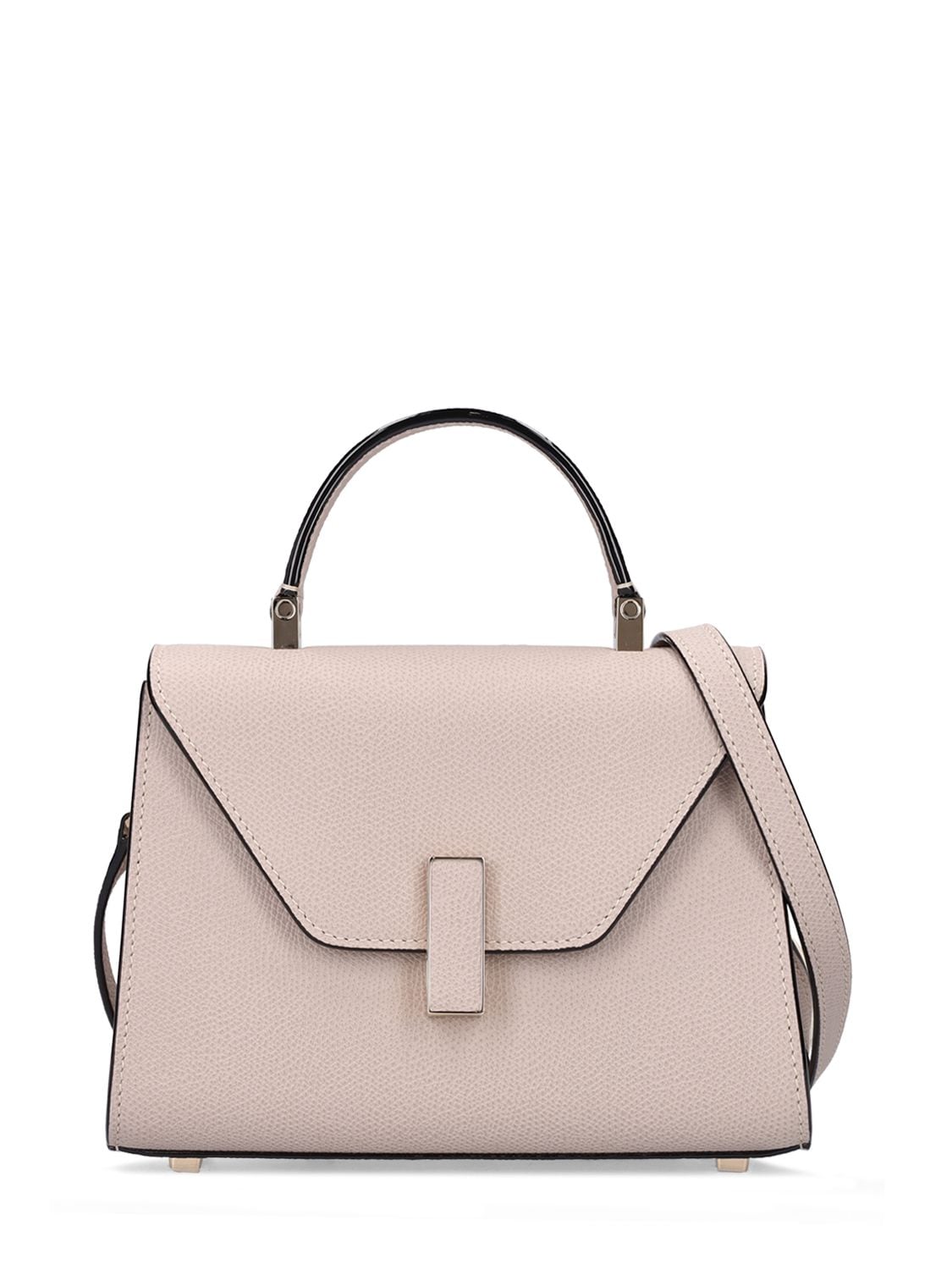 Valextra Micro Iside Grain Leather Top Handle Bag In Nude