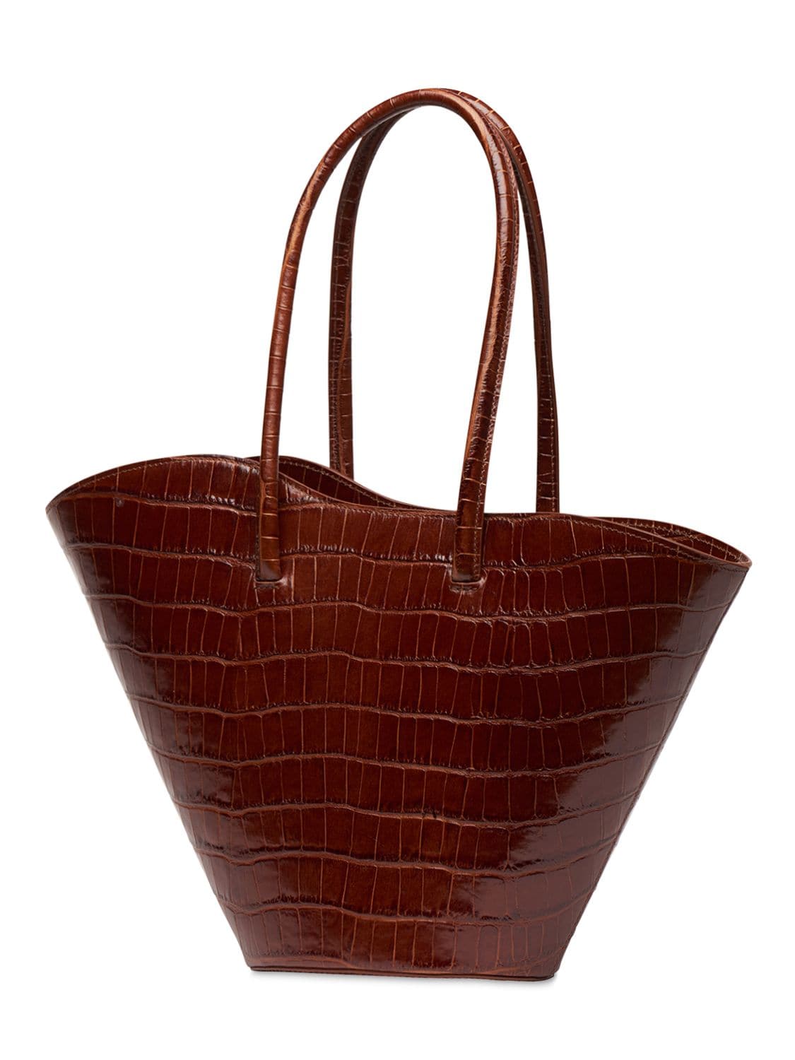 Maccheroni Bag Croc Embossed Dark Brown - Little Liffner