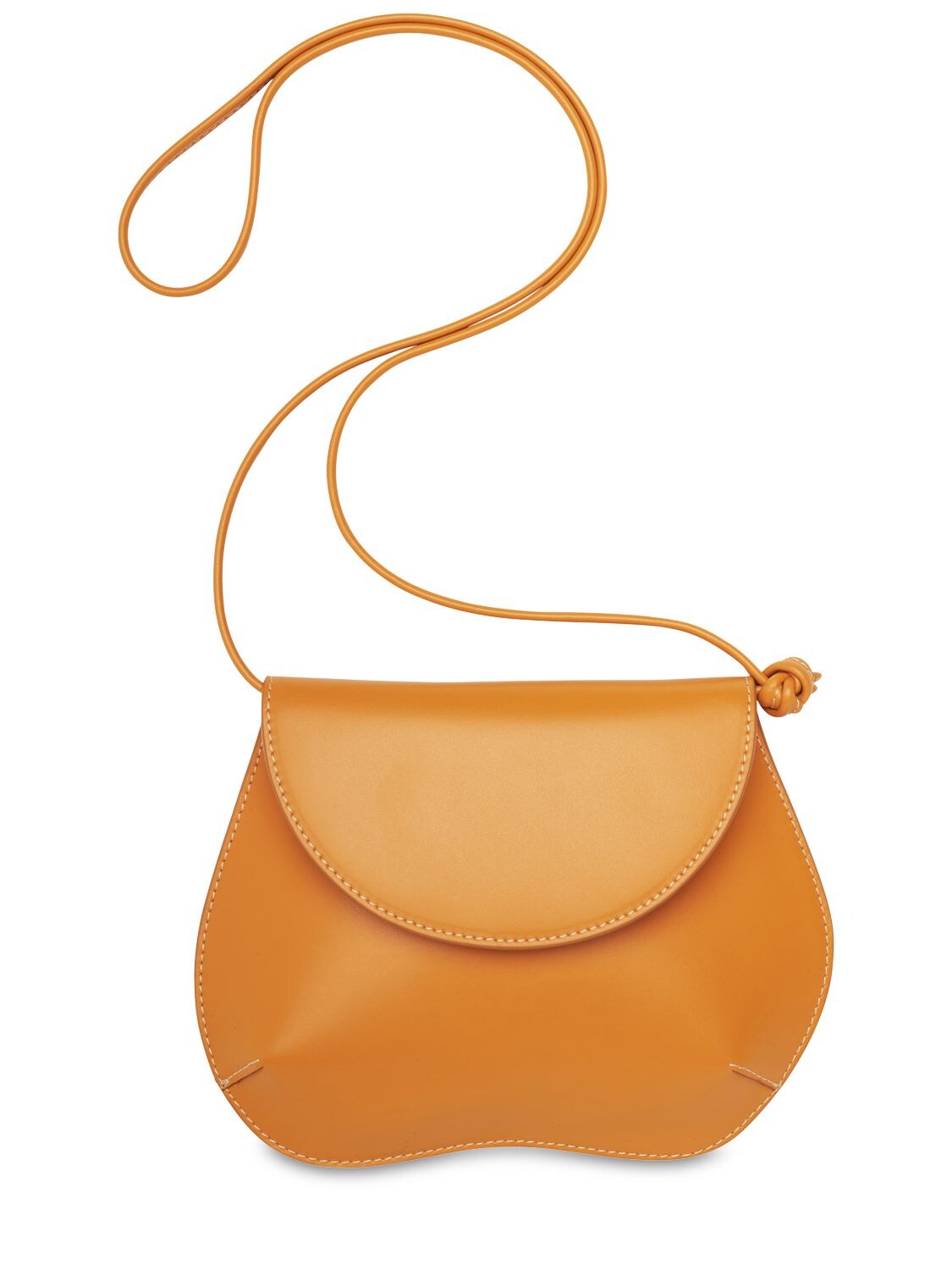 Little Liffner Pebble Mini Leather Shoulder Bag In Mandarine