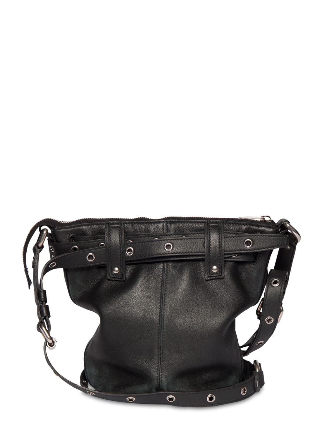 Emo XS buckled textured-leather bucket bag