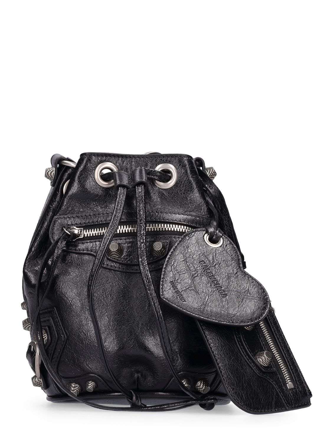 BALENCIAGA Xs Le Cagole Leather Bucket Bag