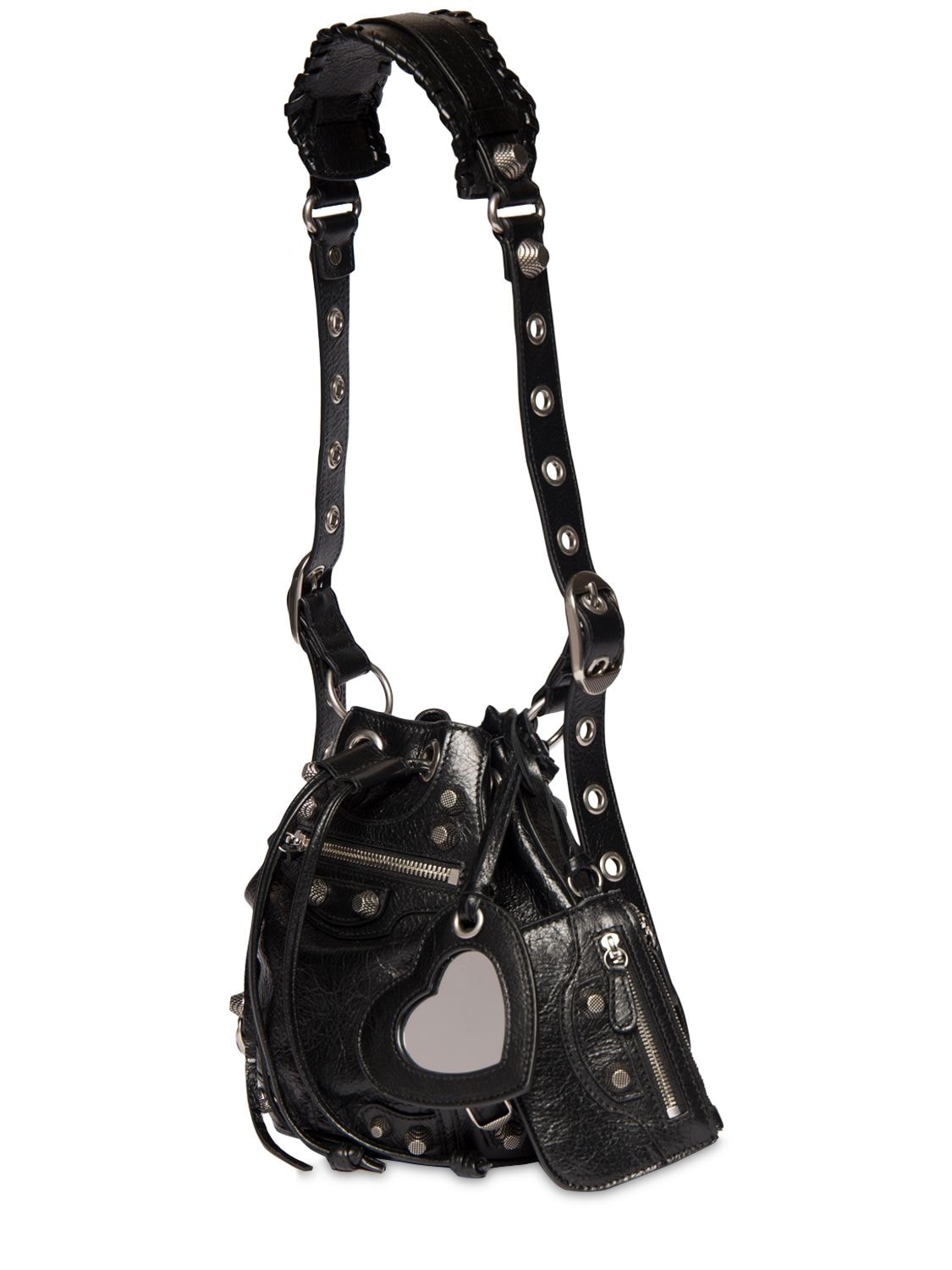Shop Balenciaga Xs Le Cagole Leather Bucket Bag In Black