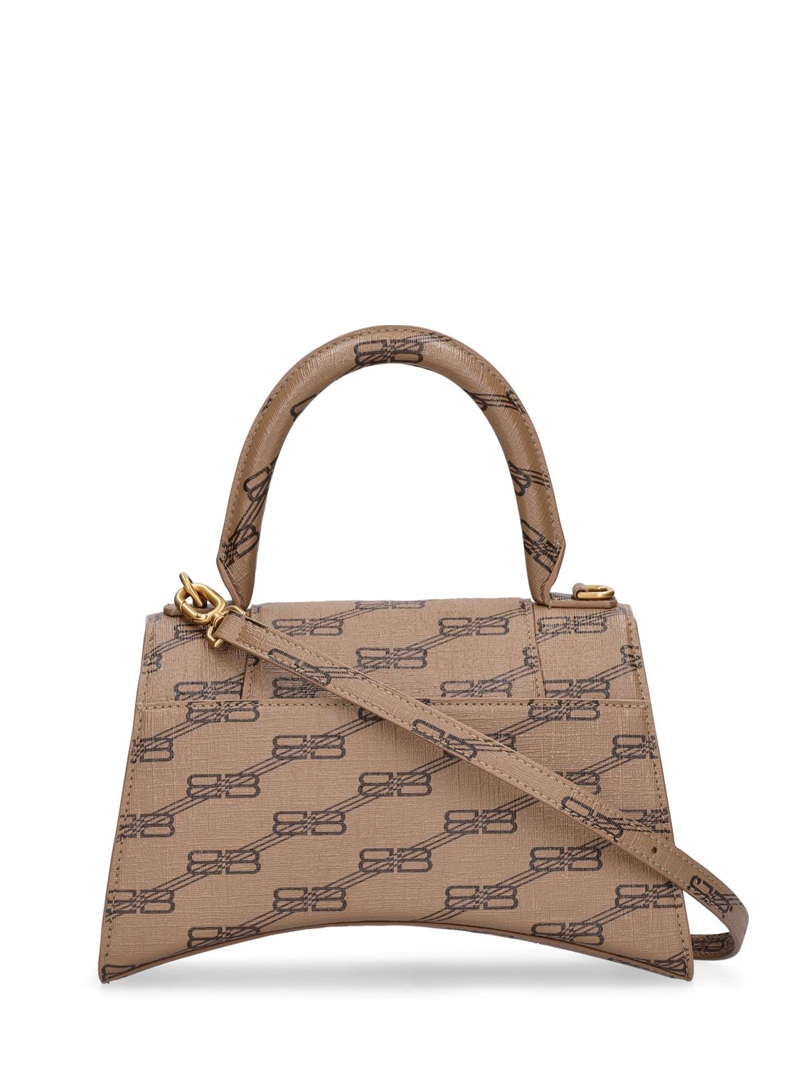 Balenciaga Hourglass Bb Monogram Top-Handle S Tote Bag - Brown