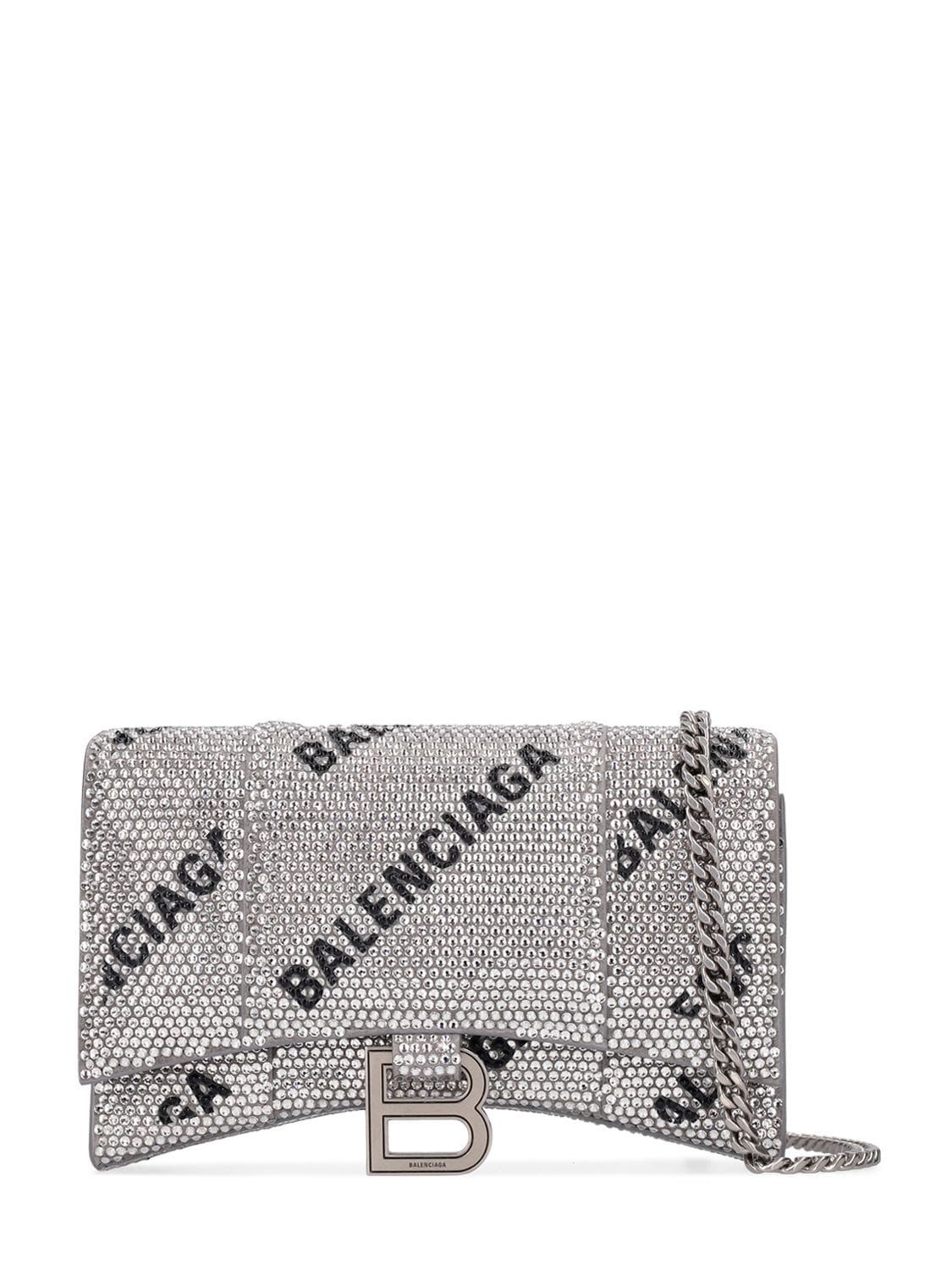 Image of Hourglass Logo Strass Chain Wallet