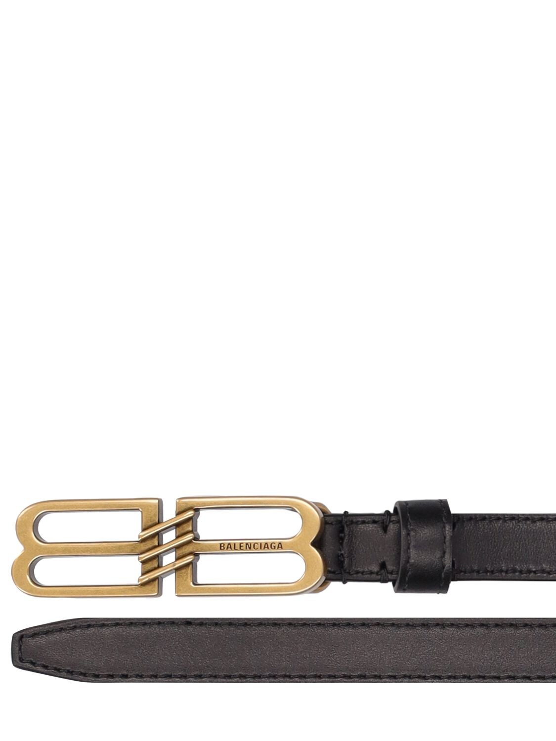 Shop Balenciaga 15mm Bb Signature Leather Belt In Black