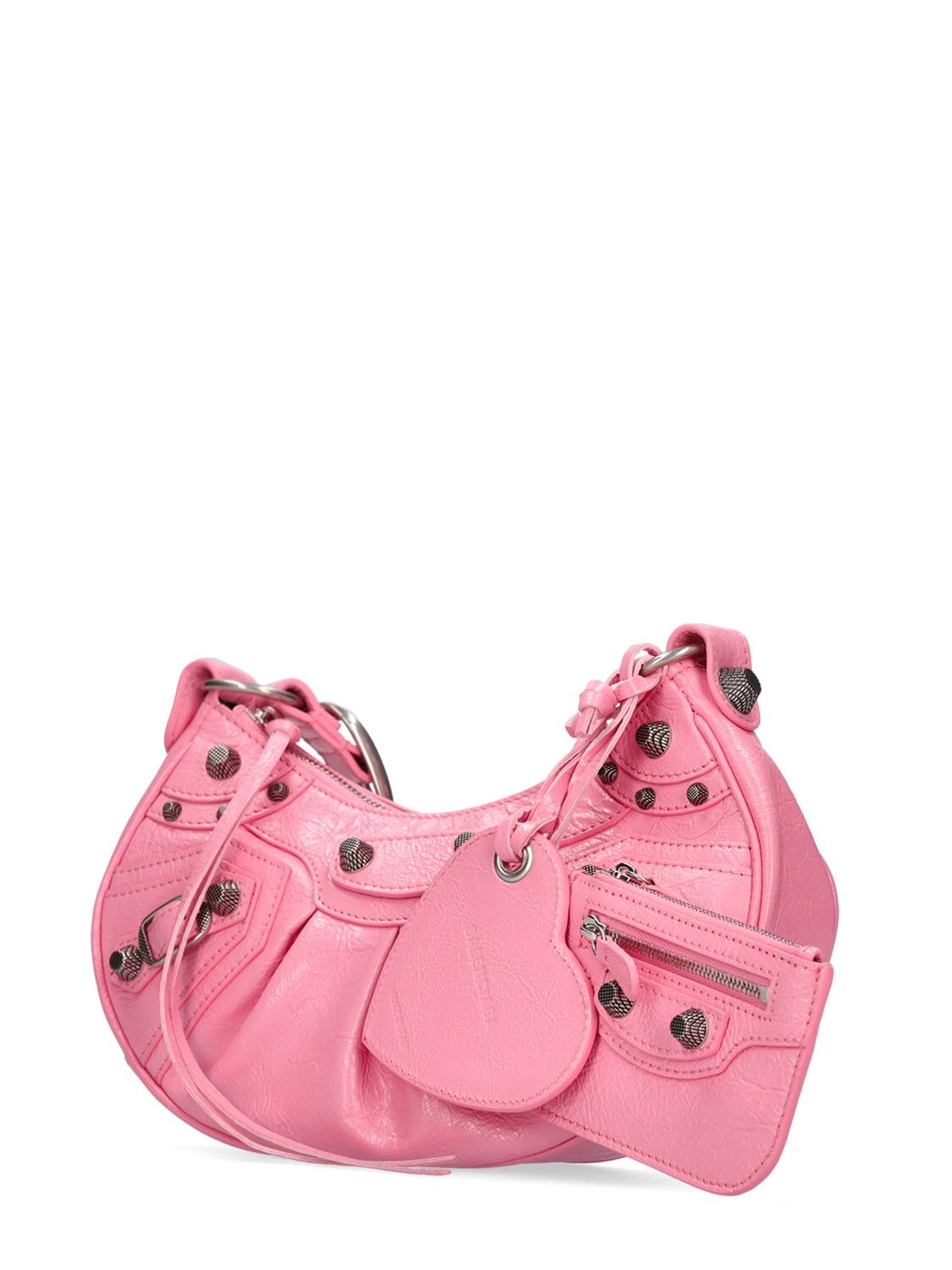 Shop Balenciaga Xs Le Cagole Leather Shoulder Bag In Sweet Pink