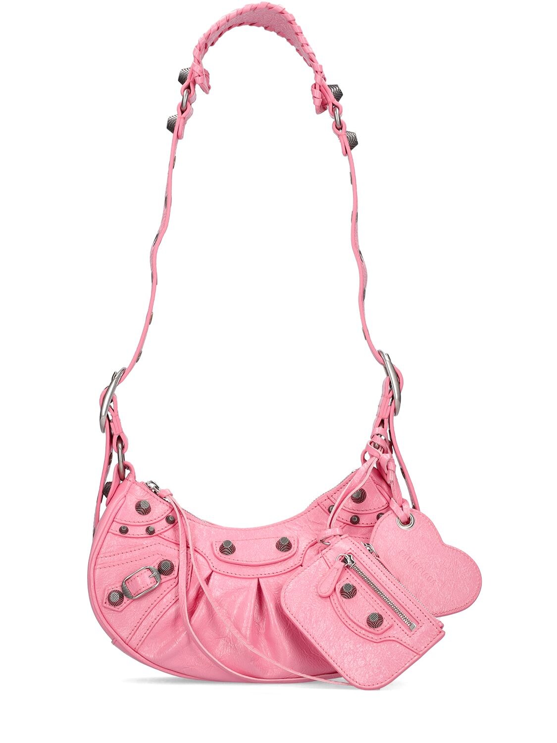 Shop Balenciaga Xs Le Cagole Leather Shoulder Bag In Sweet Pink