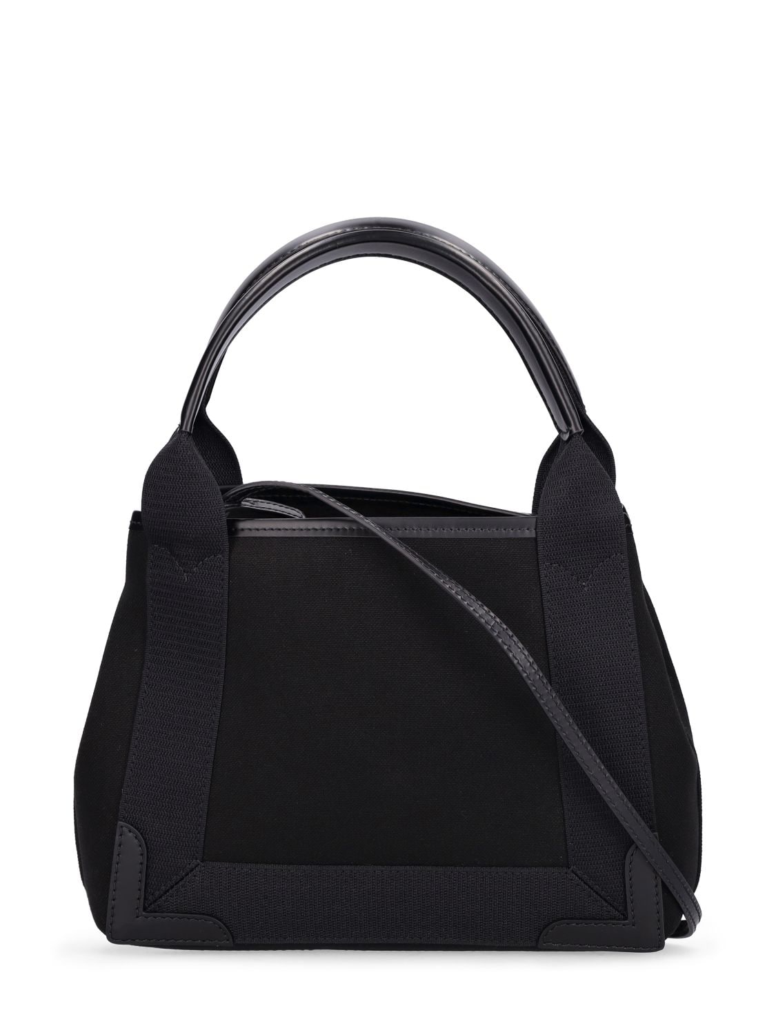 Shop Balenciaga Xs Cabas Navy Cotton Bag In Black