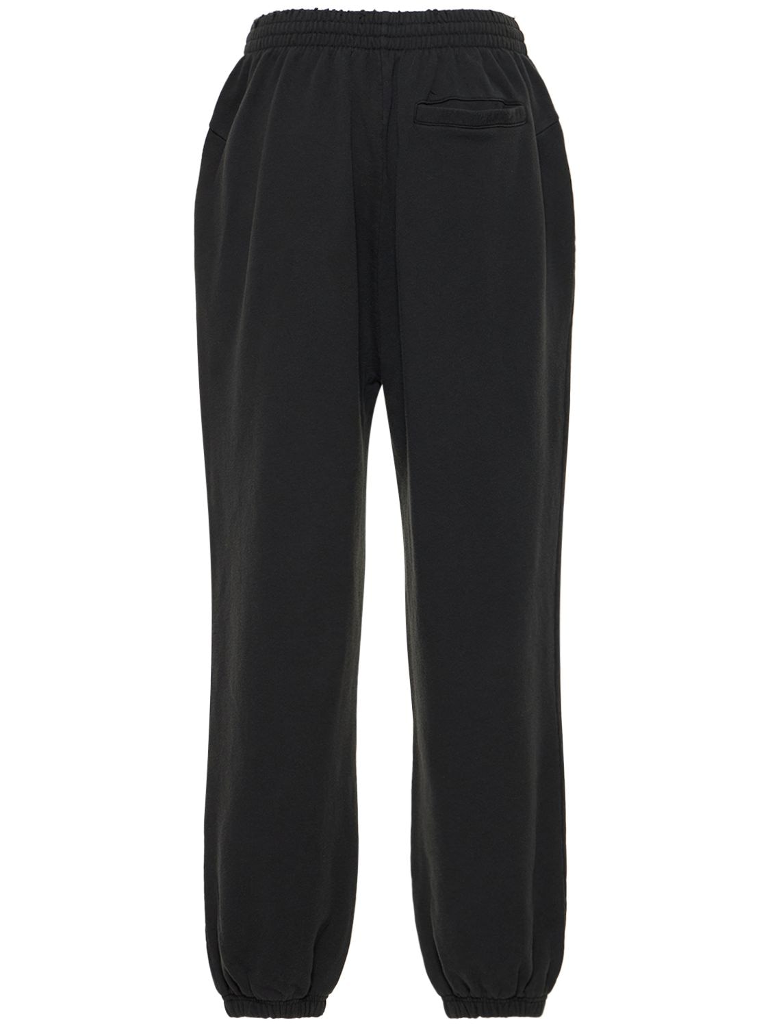 Shop Balenciaga Cotton Sweatpants In Washed Black