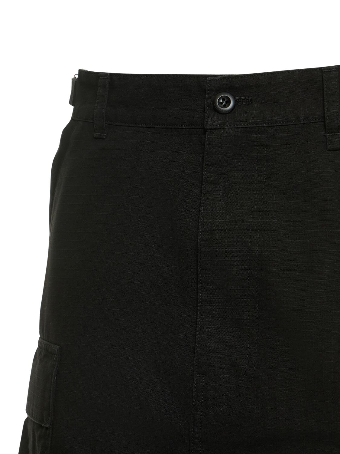 Shop Balenciaga Mini Cotton Cargo Skirt In Black