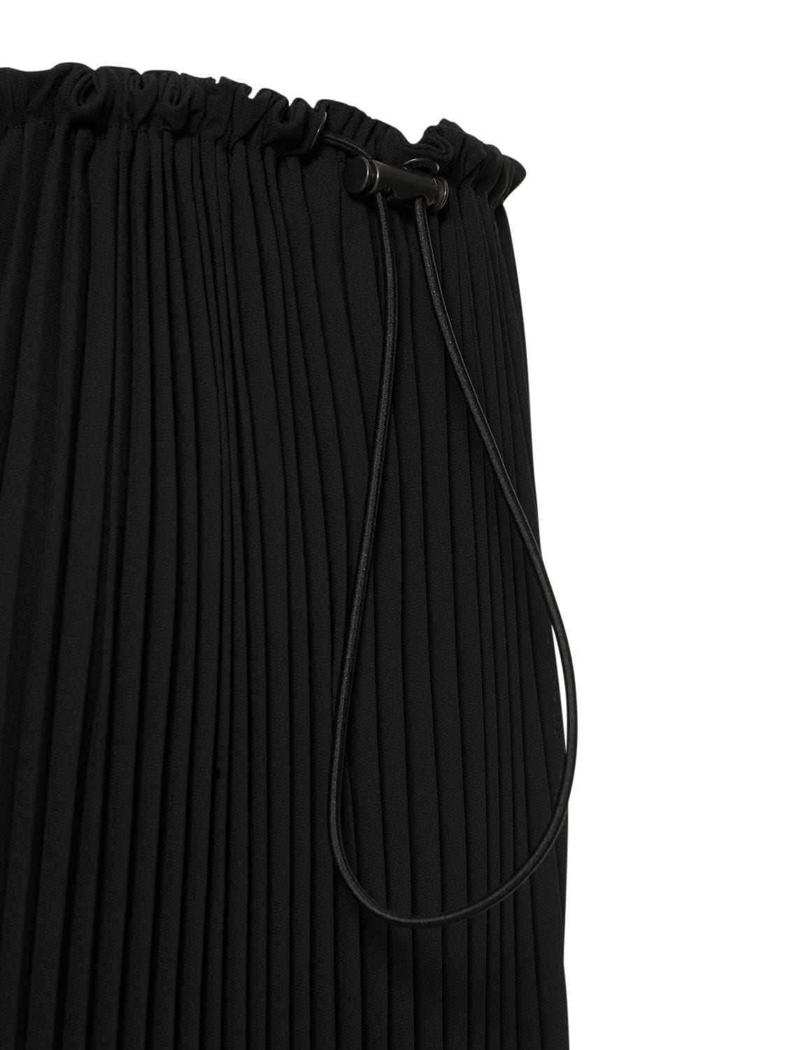 Shop Balenciaga Tube Pleated Drawstring Skirt In Black