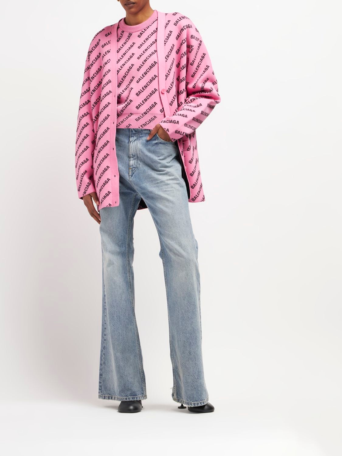 Balenciaga Bal Horizontal furry jumper - Pink