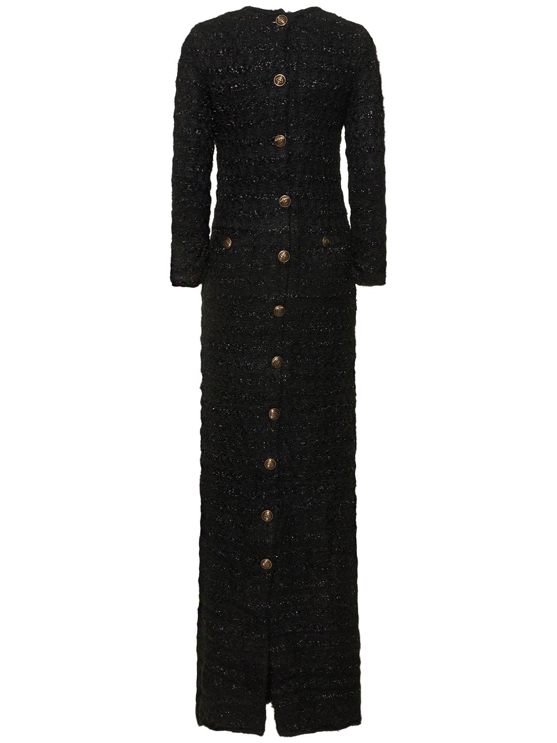 BALENCIAGA Back-to-front Wool Tweed Maxi Dress