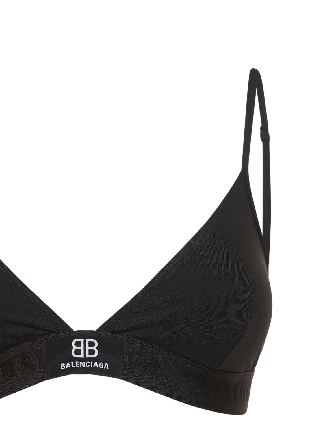Shop Balenciaga Logo Printed Stretch Tech Bikini In Black
