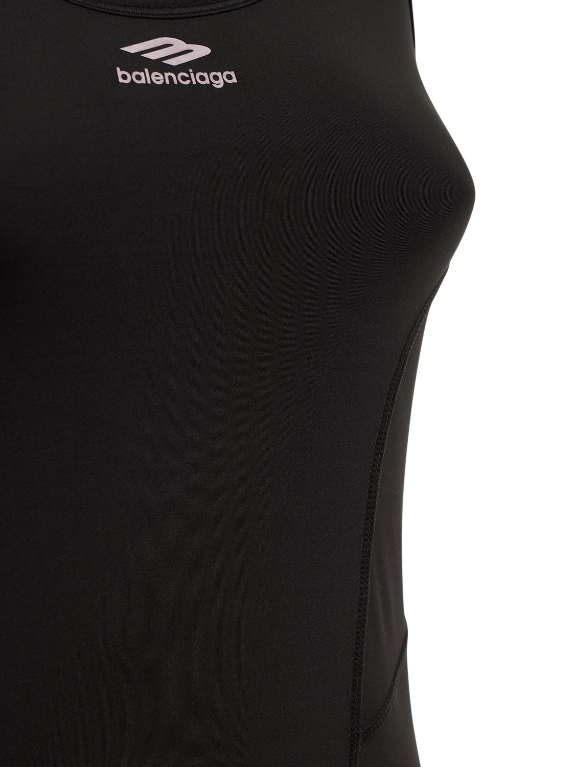 Shop Balenciaga Stretch Tech Tank Top In Black,white