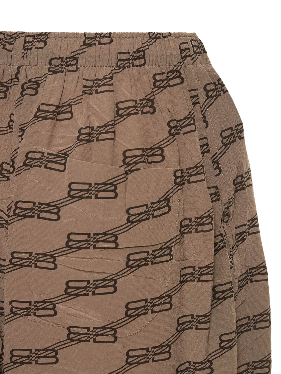 Shop Balenciaga Monogram Logo Pajama Pants In Beige,brown