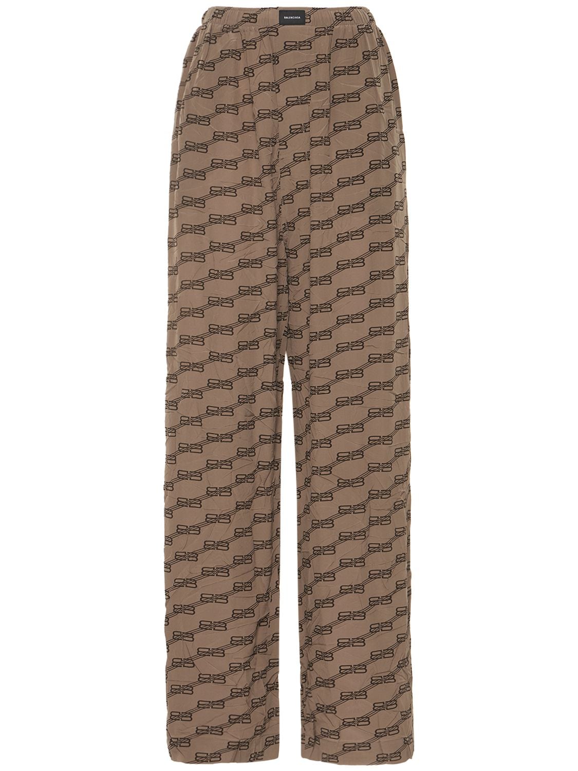 Balenciaga - Monogram logo pajama pants - Beige/Brown | Luisaviaroma