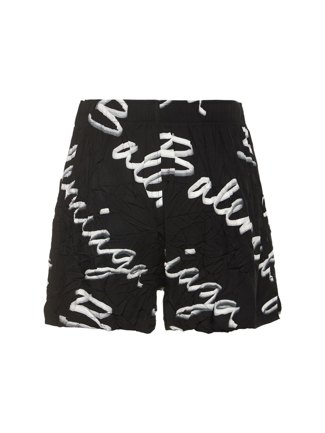 Shop Balenciaga Logo Viscose Pajama Shorts In Black,white