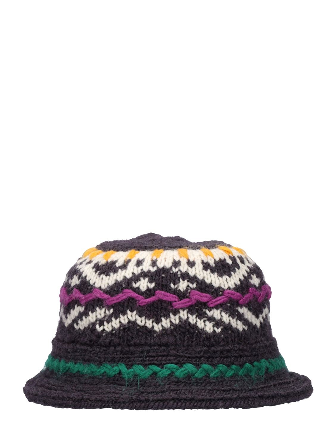 Isabel Marant Crafty Winter Knit Bucket Hat In Faded Night