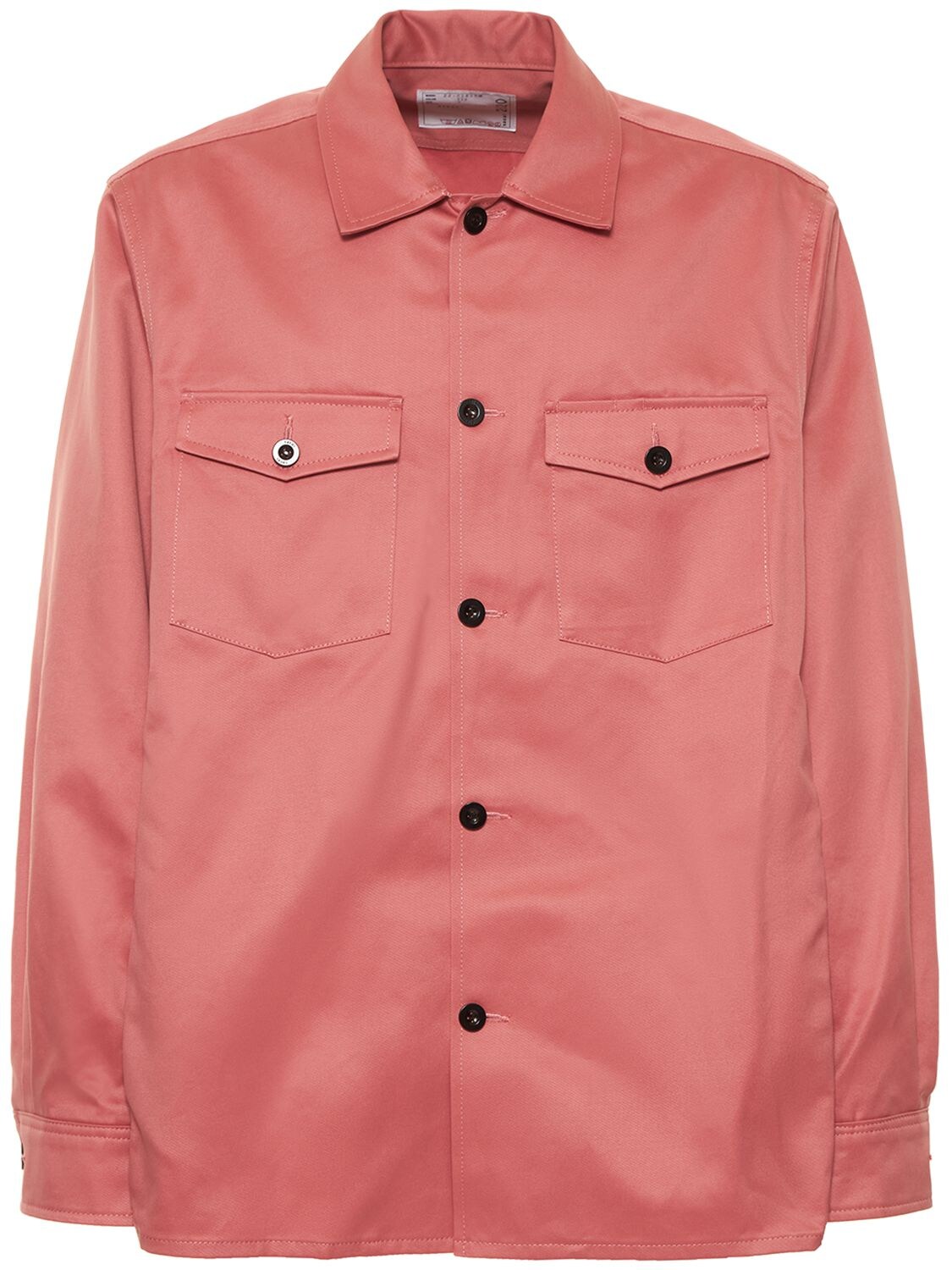 Sacai Oversize Cotton Chino Button-up Shirt In Pink | ModeSens