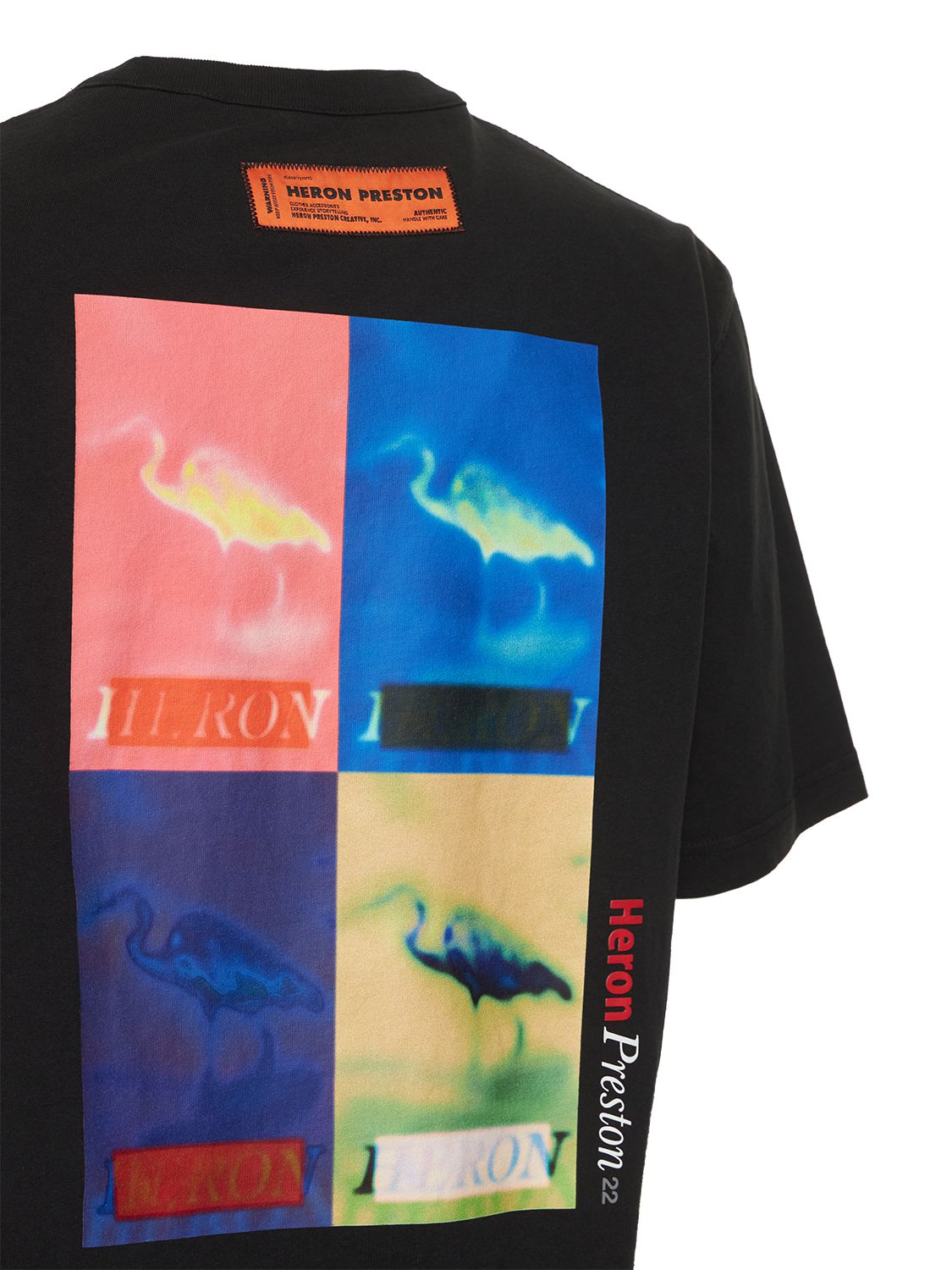 HERON PRESTON CENSORED HERON PRINT COTTON T-SHIRT