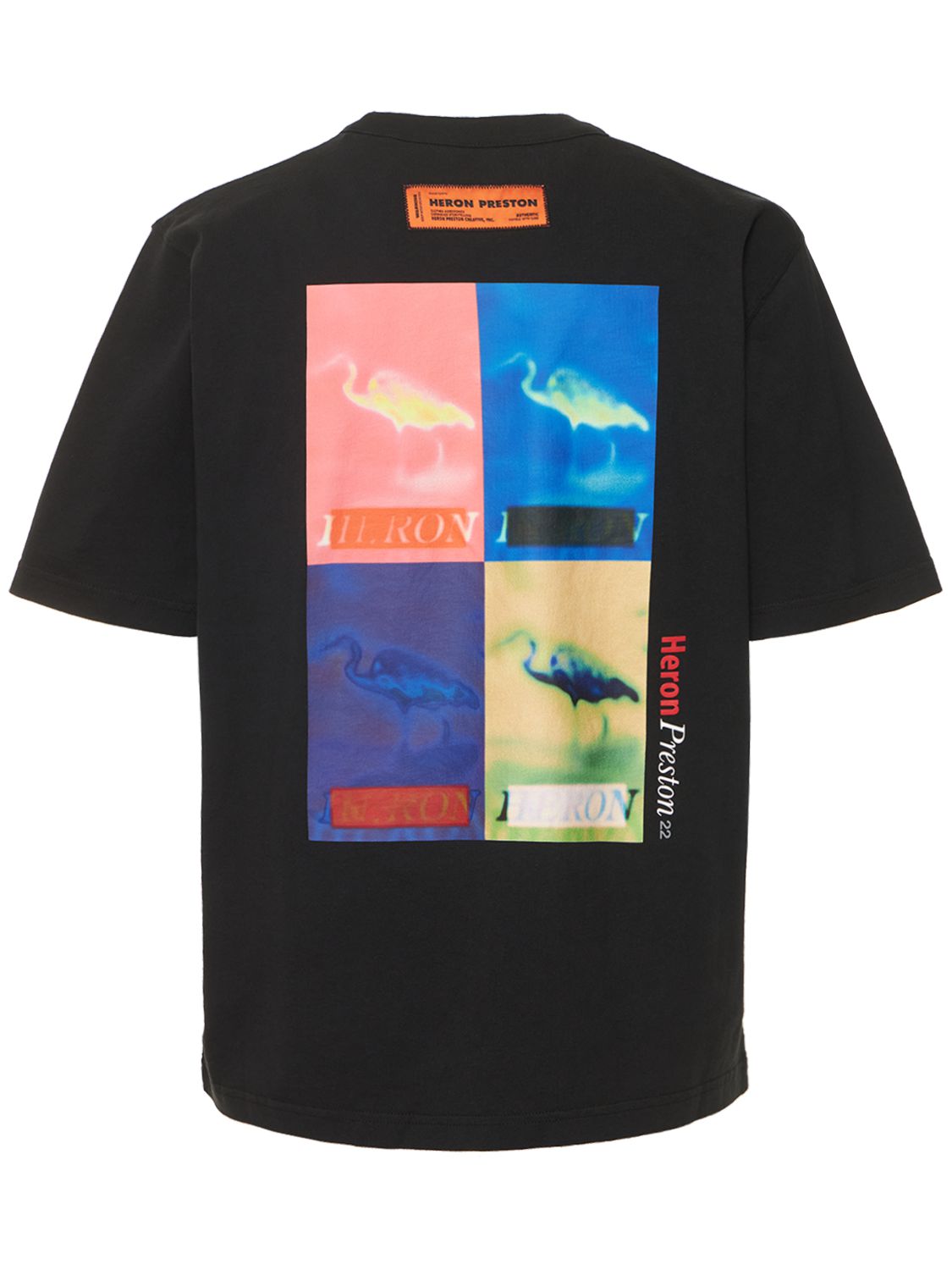 HERON PRESTON CENSORED HERON PRINT COTTON T-SHIRT