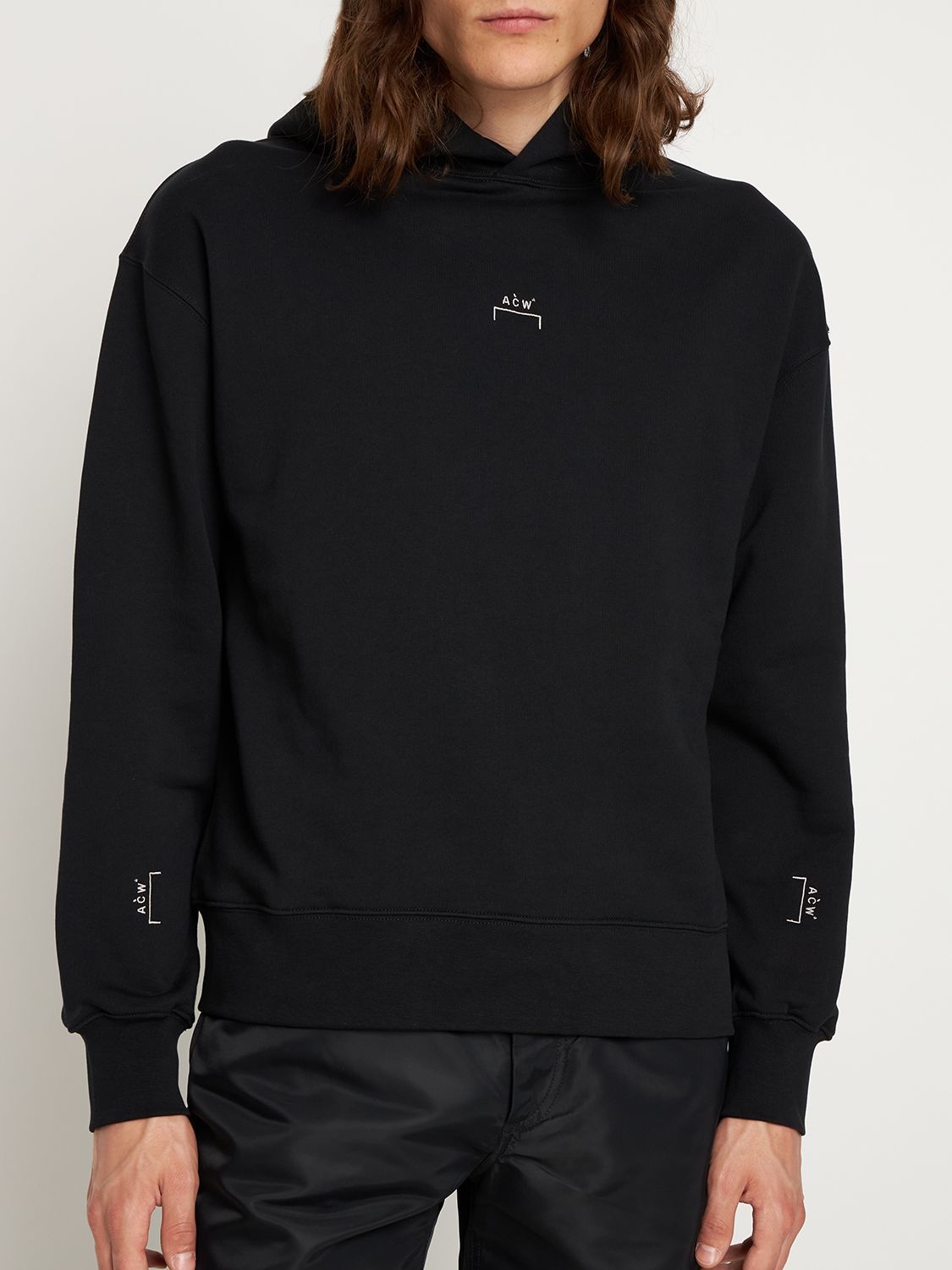 Shop A-cold-wall* Logo Embroidery French Terry Hoodie In Black