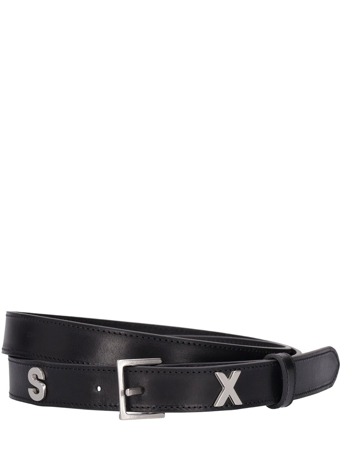 Martine Rose 2.5cm Sex Letters Leather Belt In Black | ModeSens