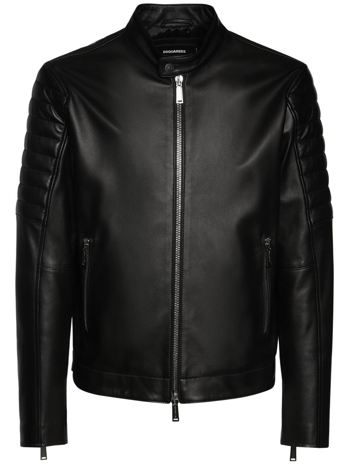 DSQUARED2 Ibra Shiny Leather Biker Jacket