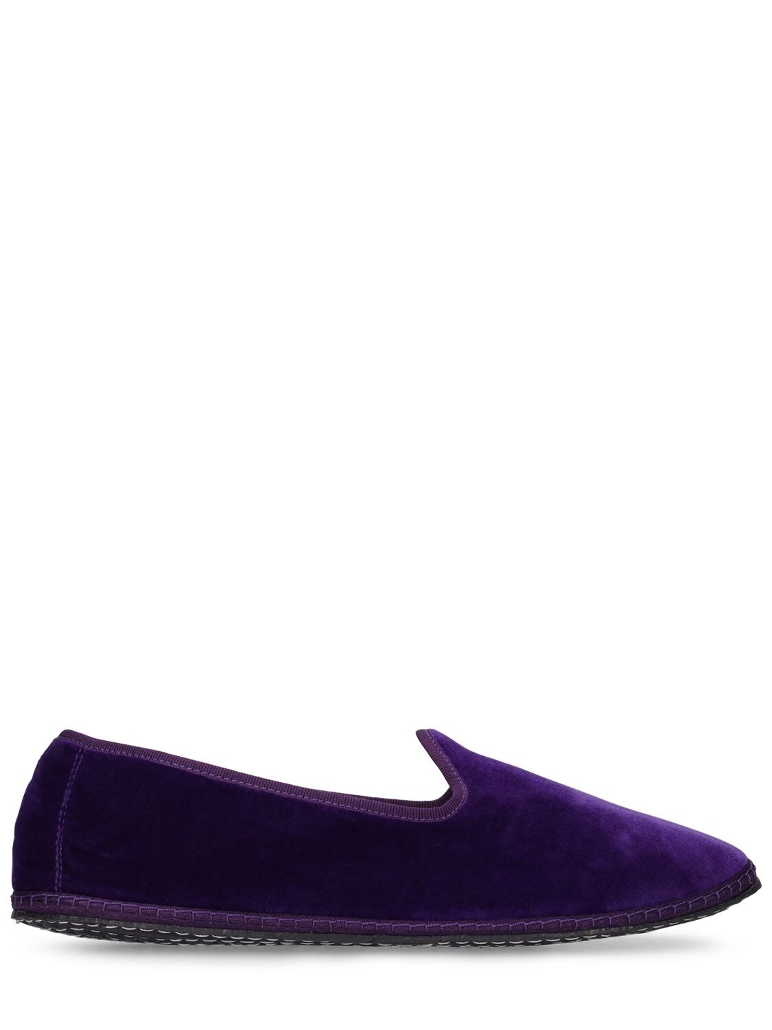 Vibi Venezia 10mm Viola Velvet Loafers In Purple