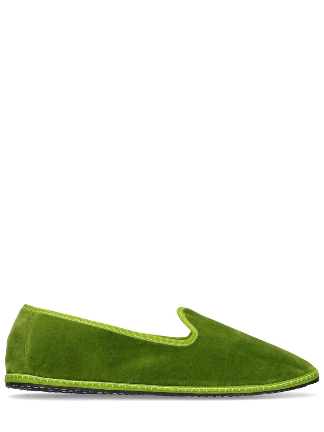 Vibi Venezia 10mm Prato Velvet Loafers In Green