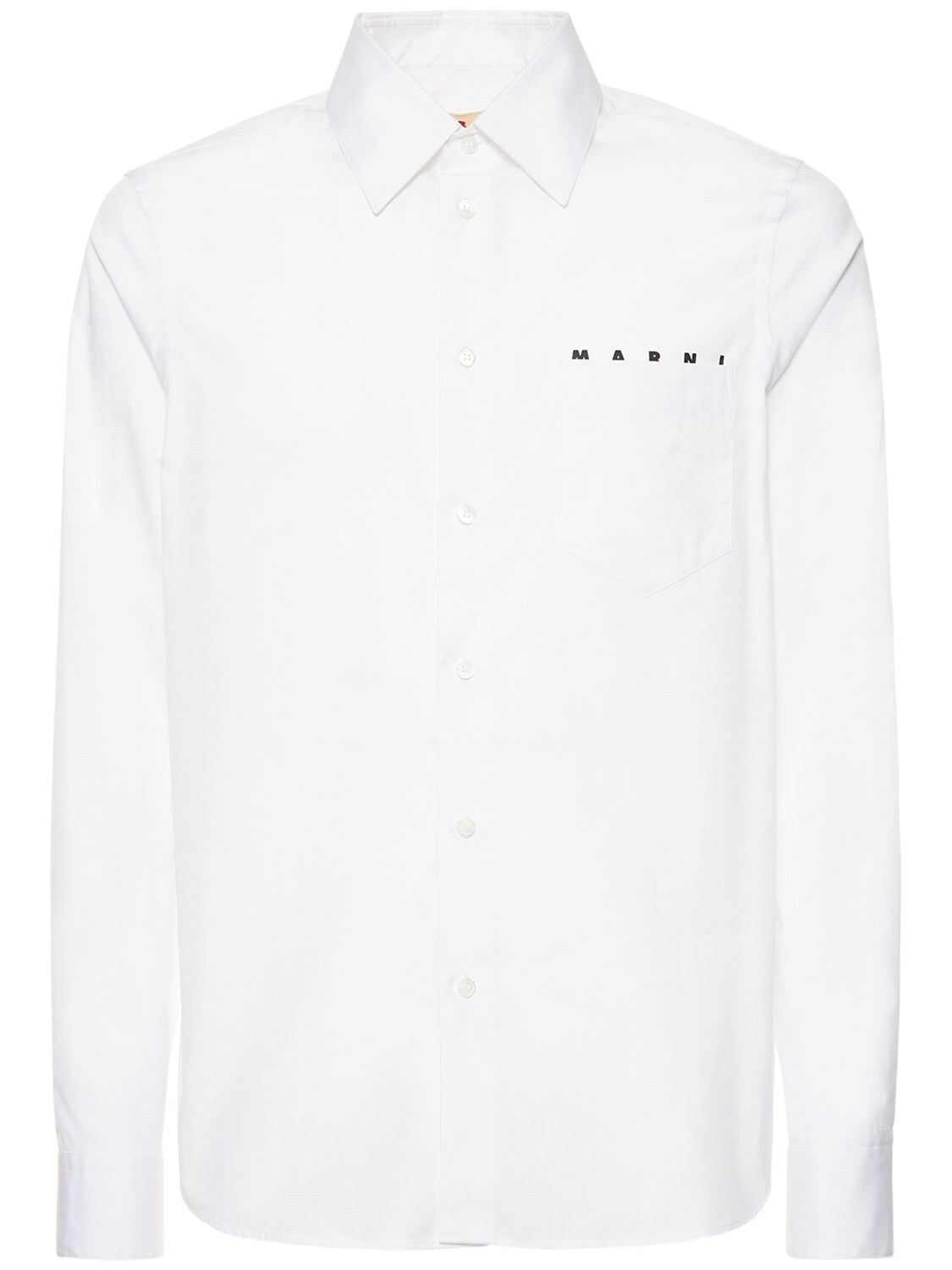 MARNI LOGO PRINT COTTON POPLIN SHIRT