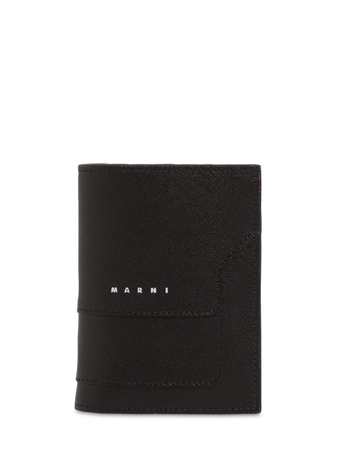 MARNI LOGO PRINT LEATHER COIN WALLET