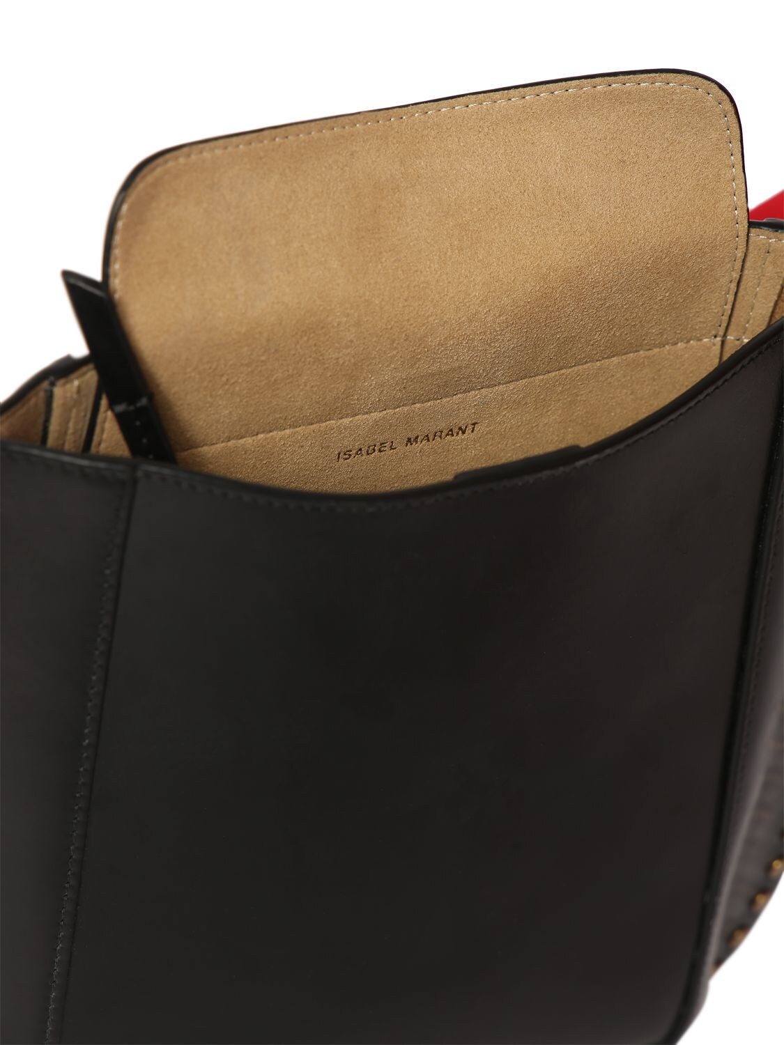Shop Isabel Marant Oskan Soft Leather Shoulder Bag In Black