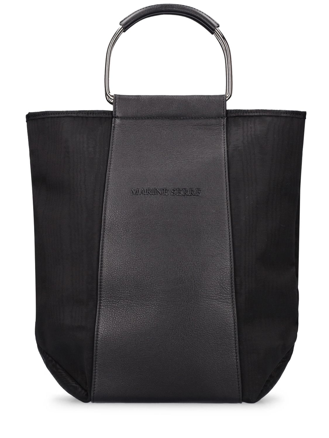 Marine Serre Moire Top Handle Shopper Bag In Black