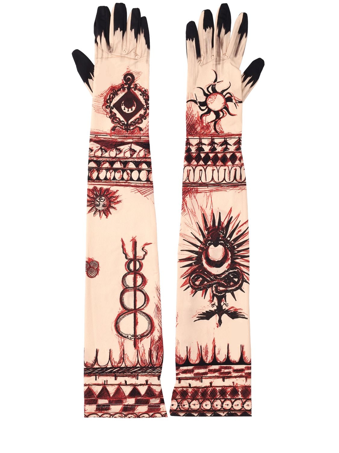 Geotic Printed Stretch Long Gloves