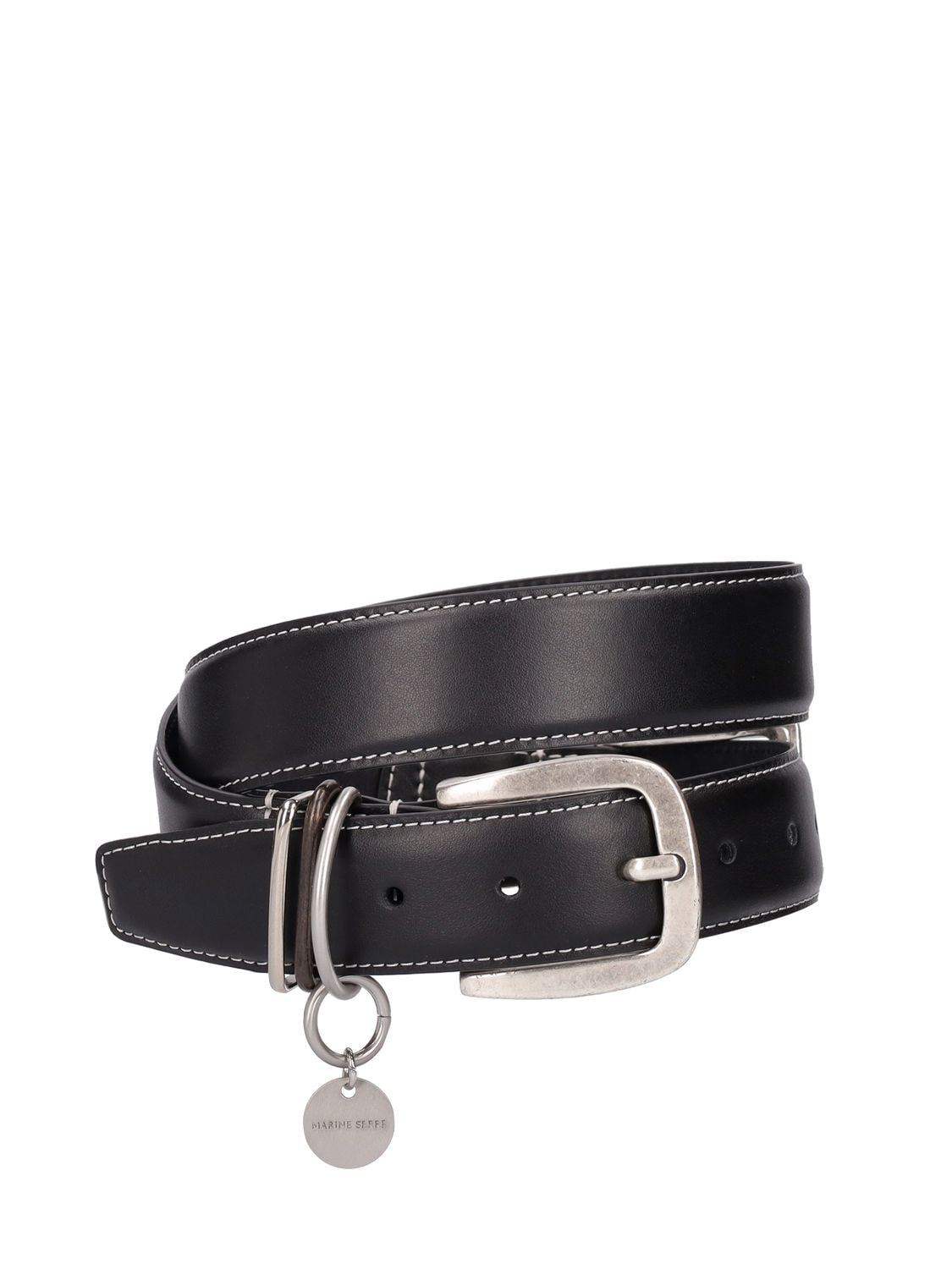 MARINE SERRE 3.4mm Double Buckle Leather Belt for Women