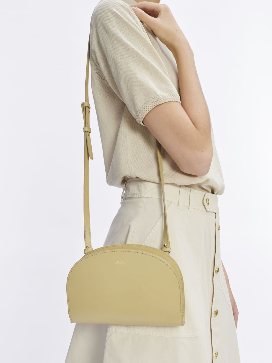 A.P.C. Demi Lune Clutch Leather Shoulder Bag | Smart Closet