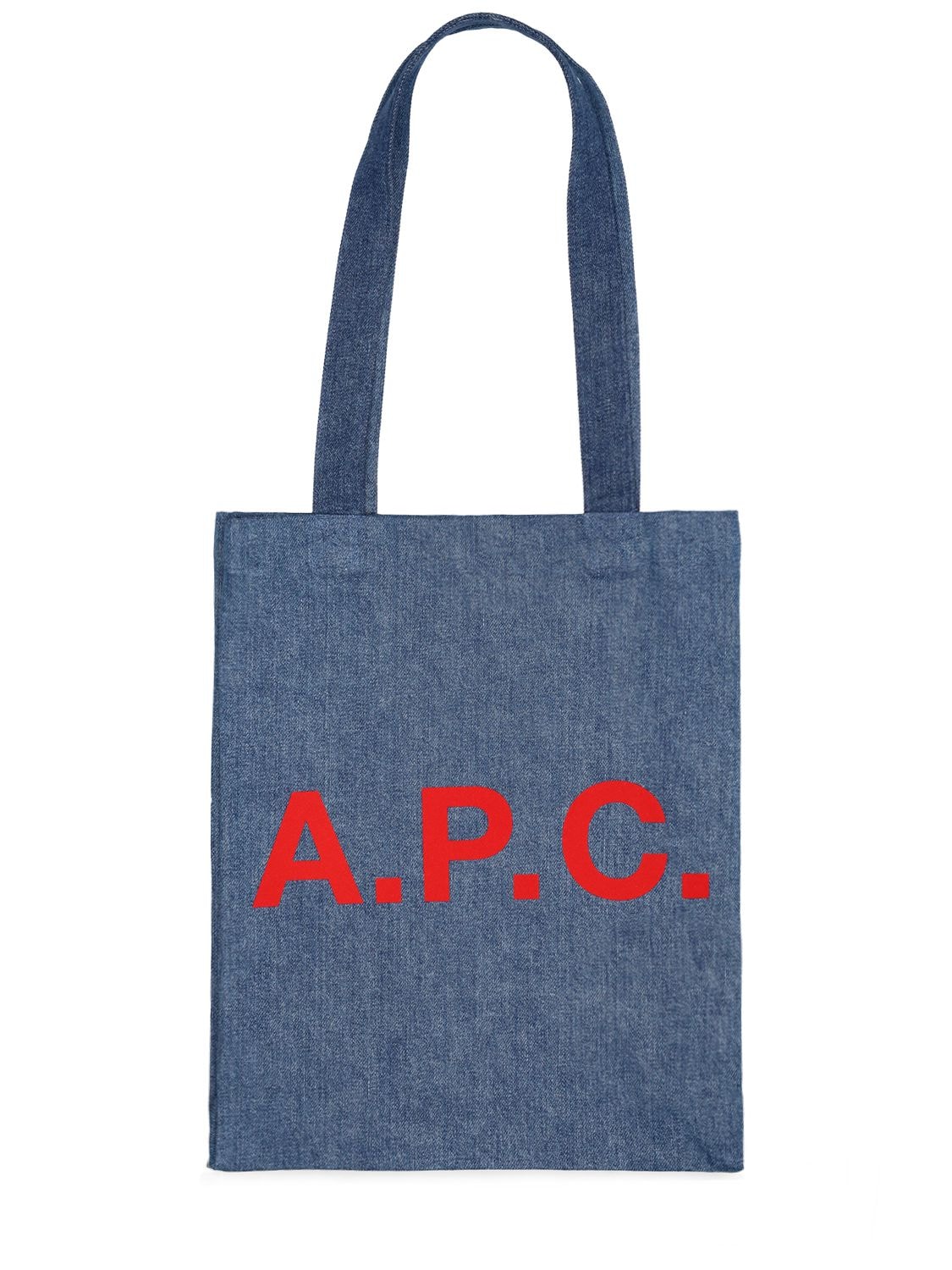 A.P.C. Lou Washed Cotton Denim Tote Bag