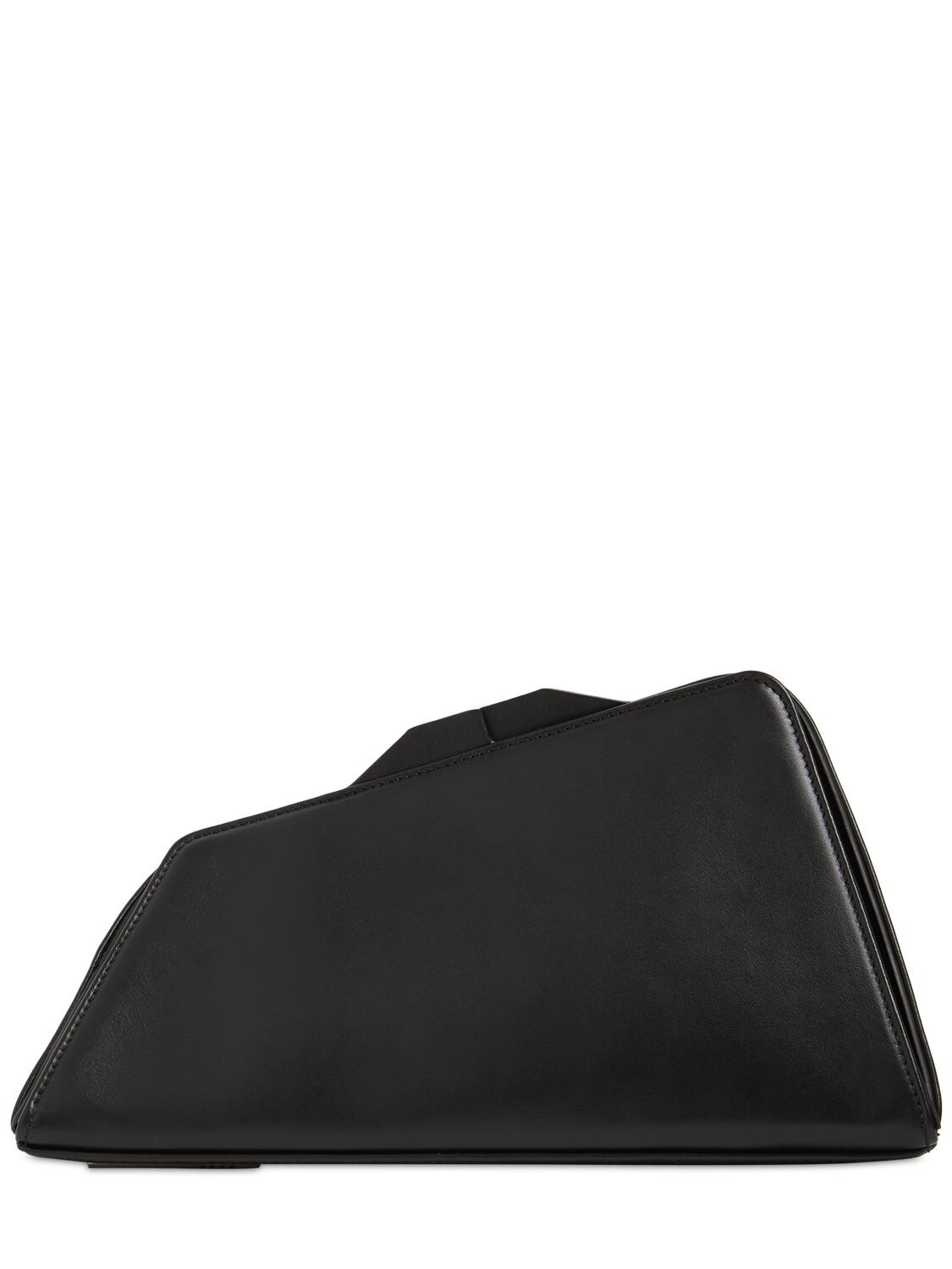 Shop Attico Medium 8.30 Pm Leather Clutch In Black