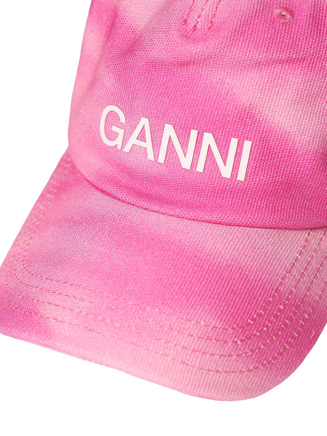 GANNI Logo Organic Cotton Canvas Cap