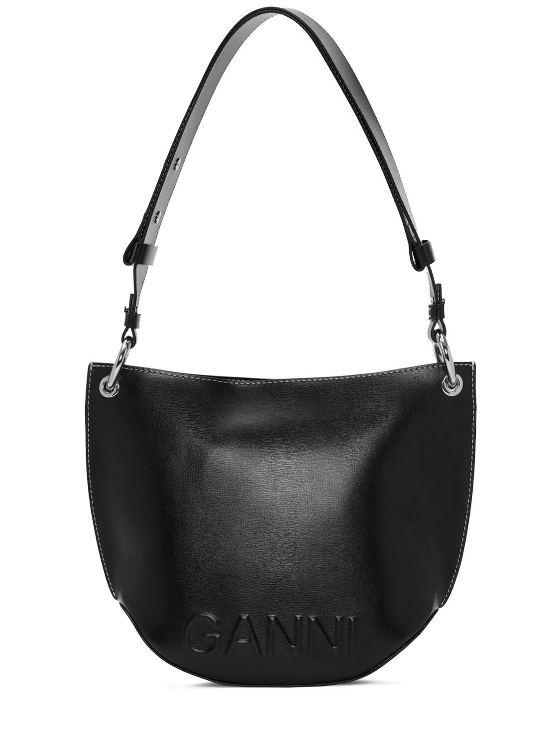 GANNI Medium Banner Hobo Leather Shoulder Bag