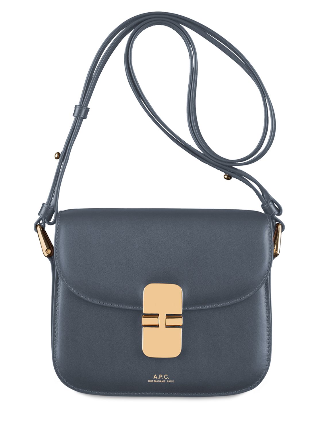 A.p.c. Mini Grace Leather Shoulder Bag In Steel Grey ModeSens