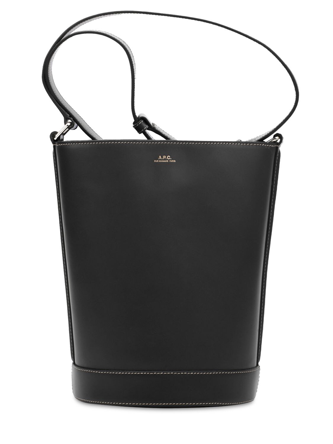A.P.C Womens Bags Bucket bags and bucket purses Ambre Seau Smooth Leather Bucket Bag in Black 