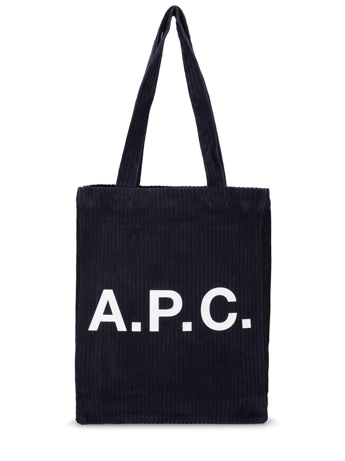 A.P.C. Lou Logo Printed Velvet Tote Bag