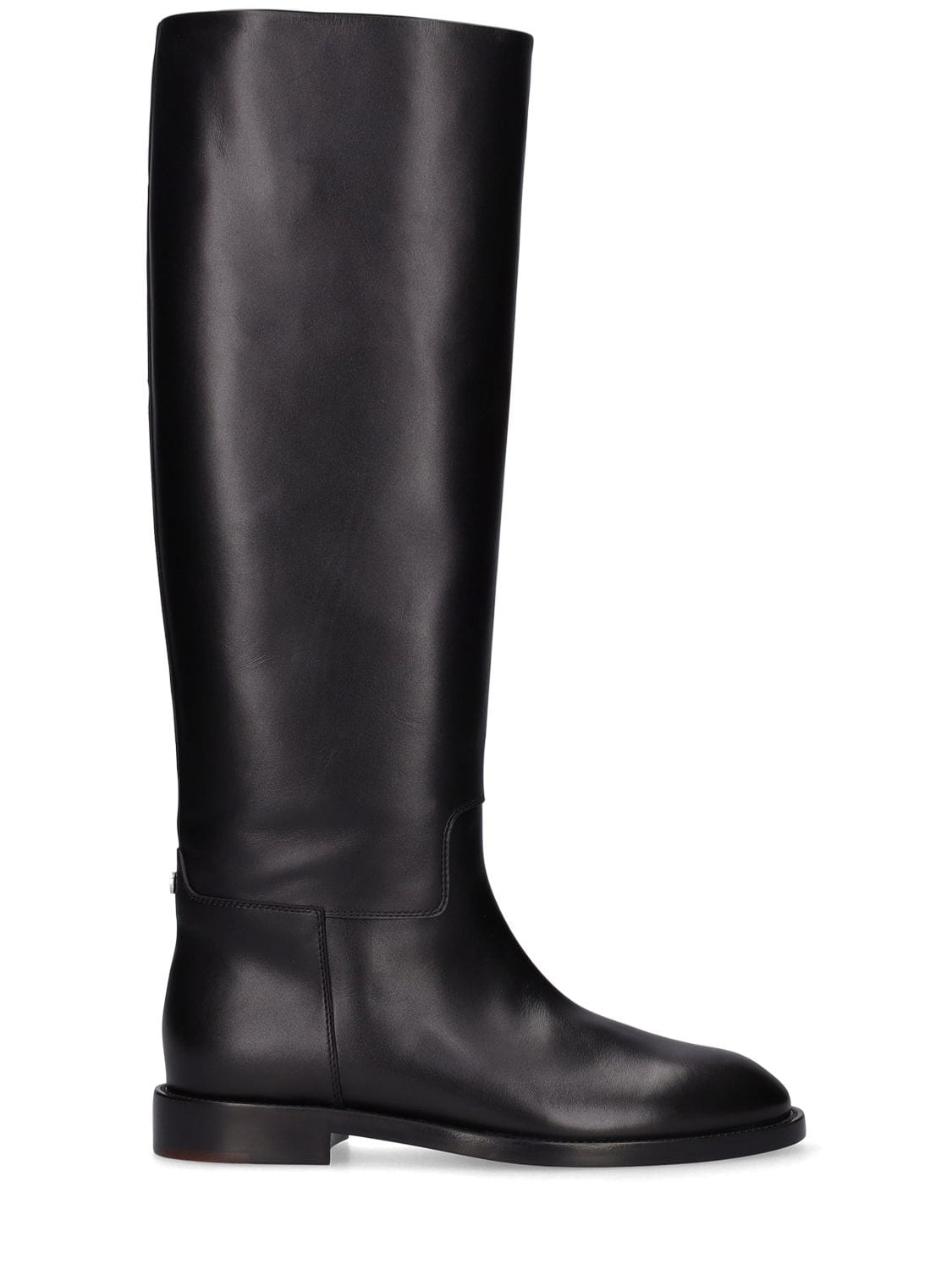 Loro Piana 25mm Decker Leather Tall Boots In Black