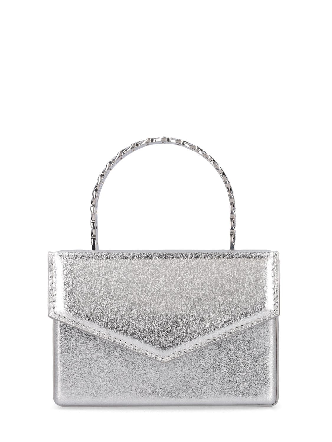 Amina Muaddi Metallic Superamini Pernille Bag In Silver | ModeSens