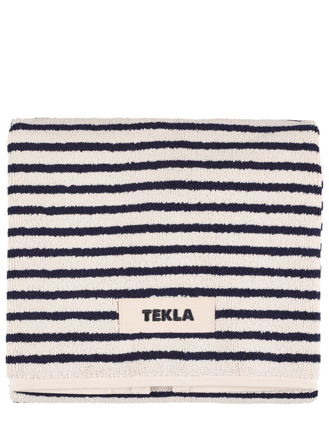 Tekla Sailor Stripes Bath Mat In White,black