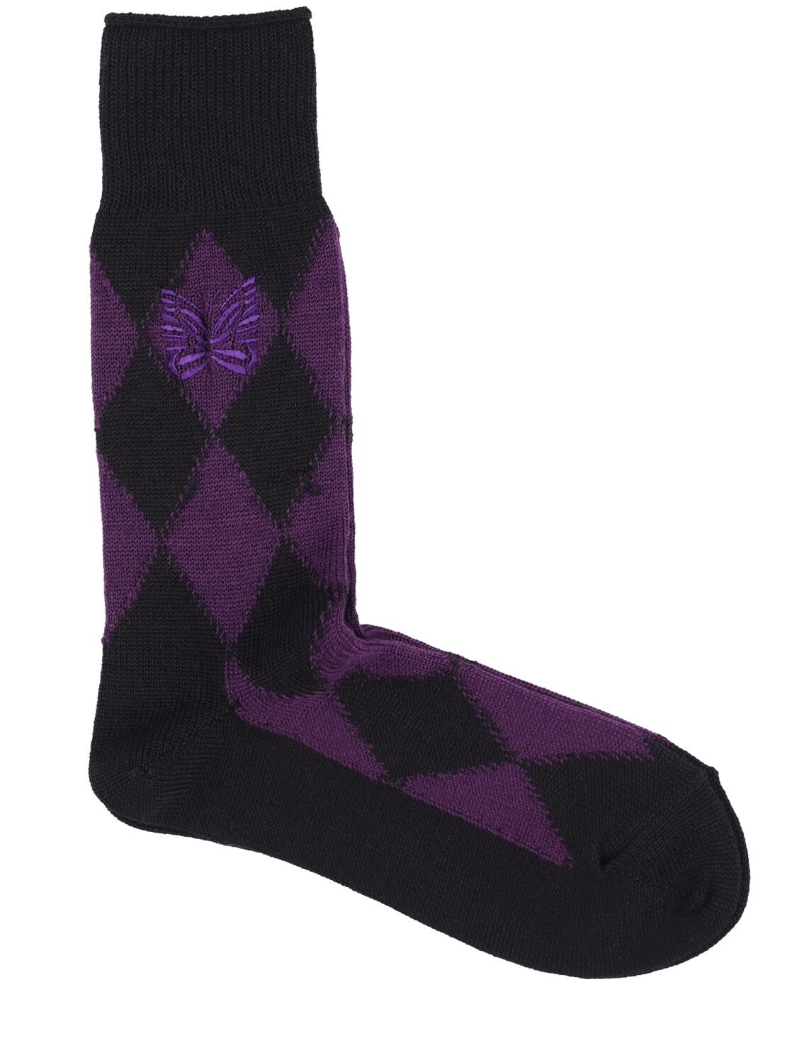 NEEDLES Logo Argyle Wool Blend Socks