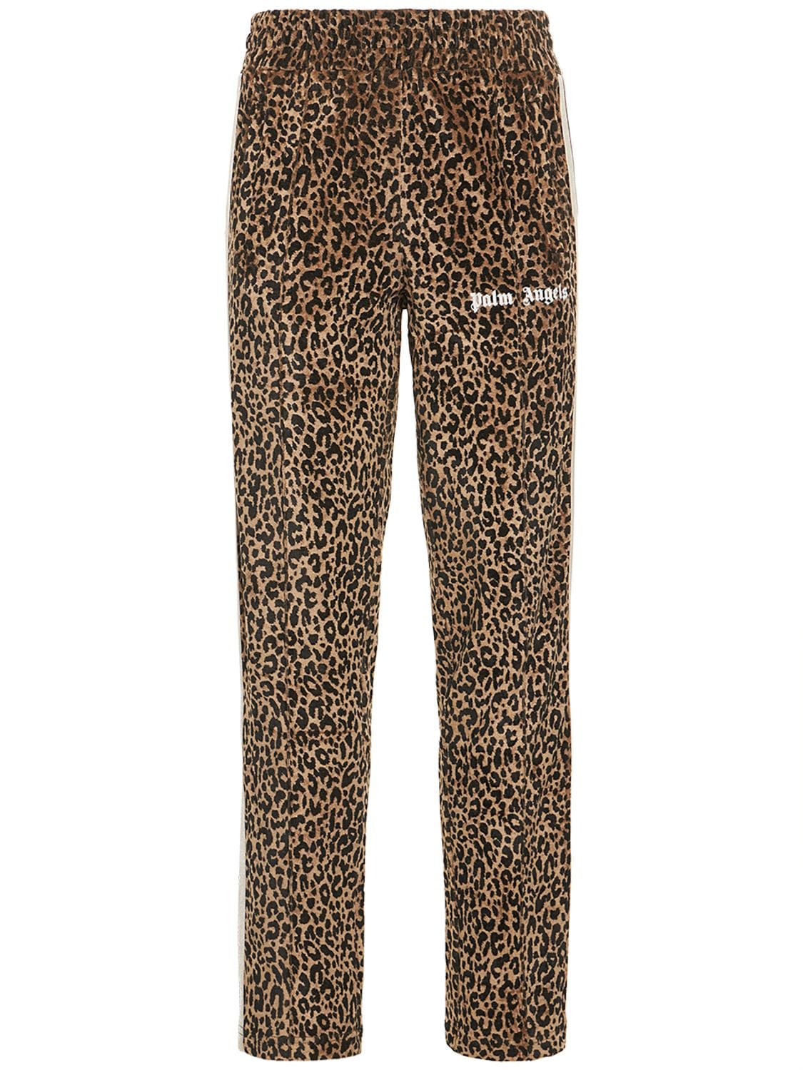 Leopard Print Viscose Track Pants